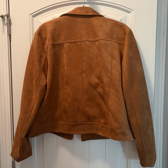 Women's Tan Faux Suede Jacket - Picture 2 of 2